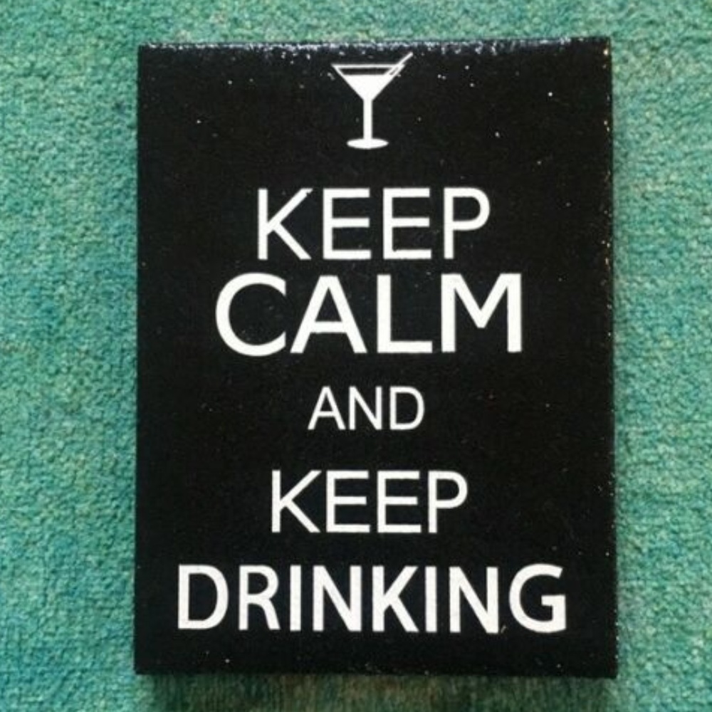 Keep Calm and Keep Drinking Black Glitter Sign